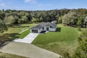 Aerial view of a residential property in North Fort Myers, Florida